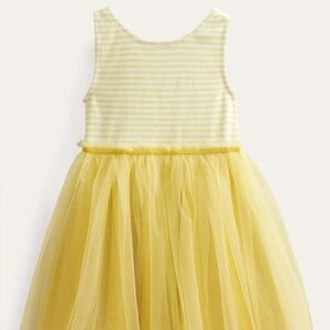Mini Boden Yellow and White Striped Dress